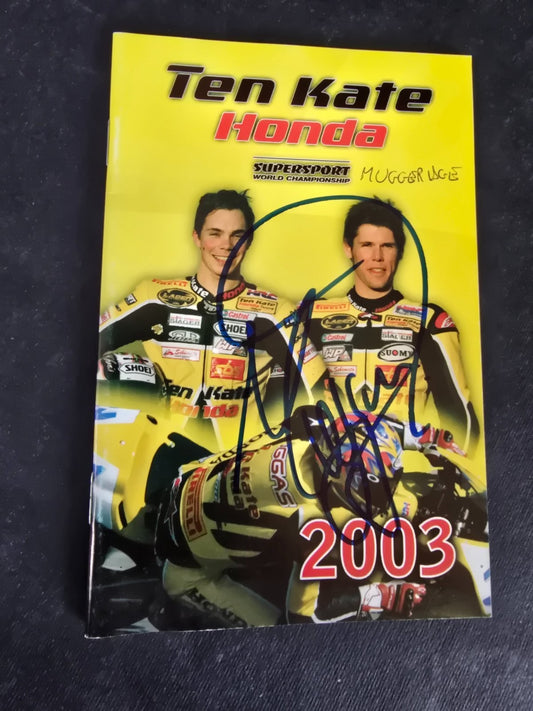 Autografo autograph originale su cartolina motogp  Karl Muggeridge honda