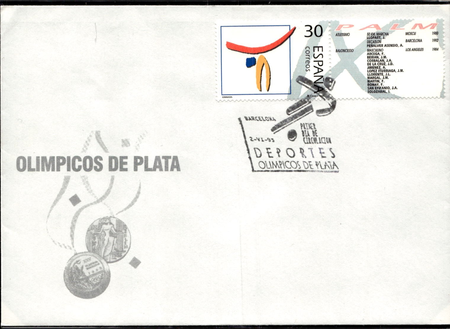 busta primo giorno Olimpico de Plata 1995