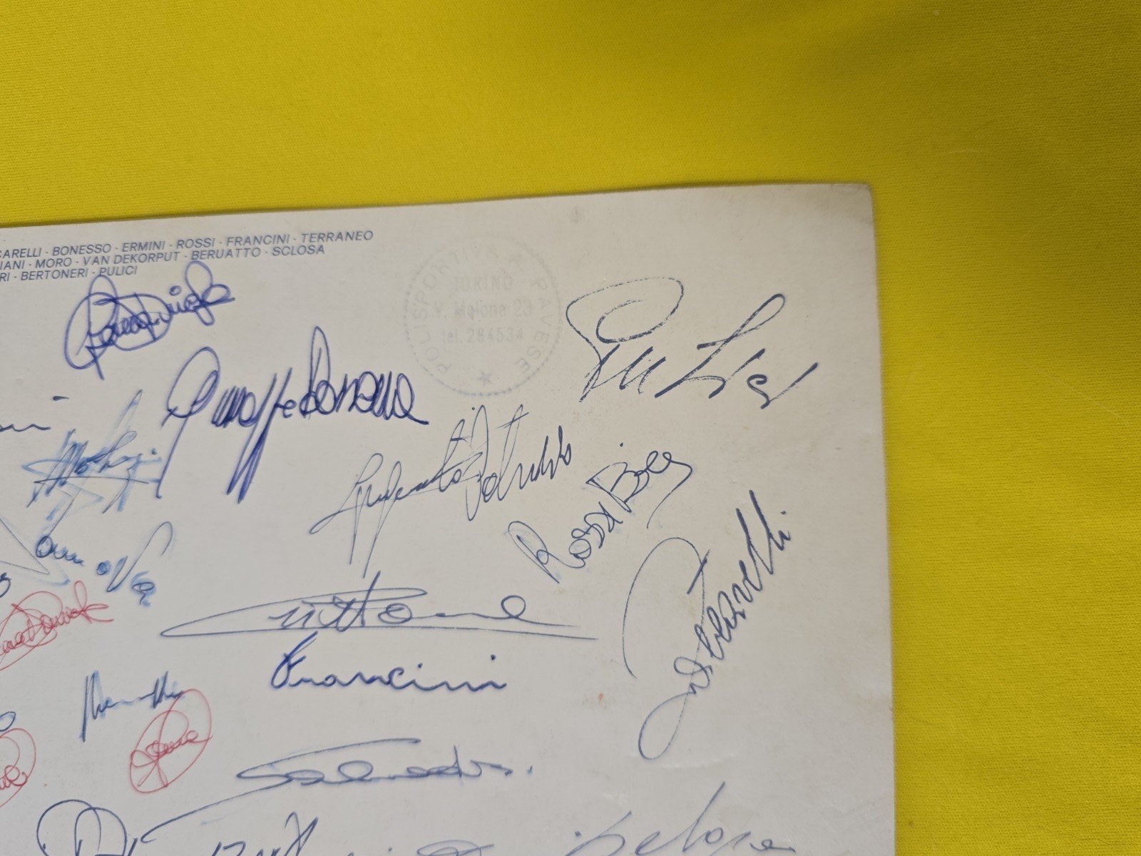 Foto ufficiale Torino calcio Barbero  1981-82 autografi originali della squadra