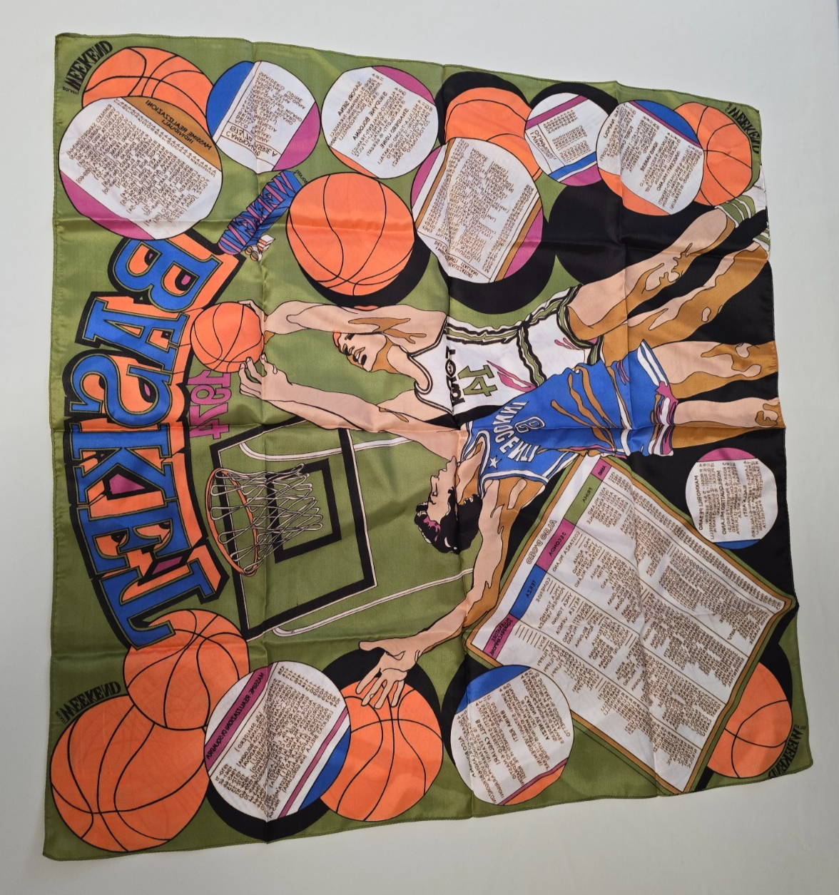 Bolaffi Weekend Foulard seta Campionato di Basket 1974 statistiche e formazioni