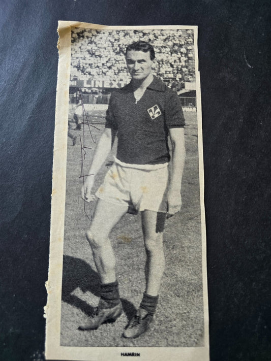 Autografo autograph originale su ritaglio Kurt HAMRIN FIORENTINA