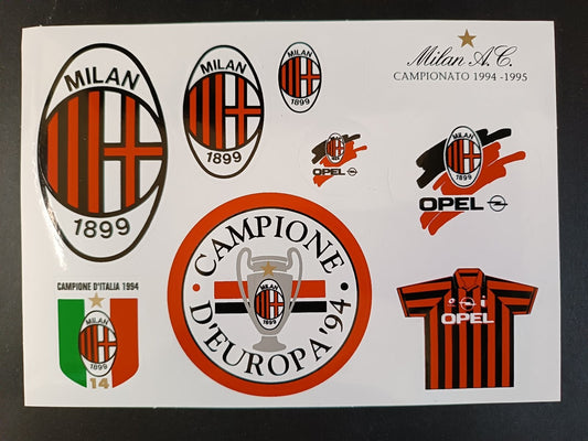 Adesivo MILAN - Composizione Campione d'Europa 1994-95 Maglia Opel