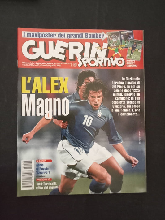 rivista GUERIN SPORTIVO anno 1998 numero 42 - Del Piero (con poster)