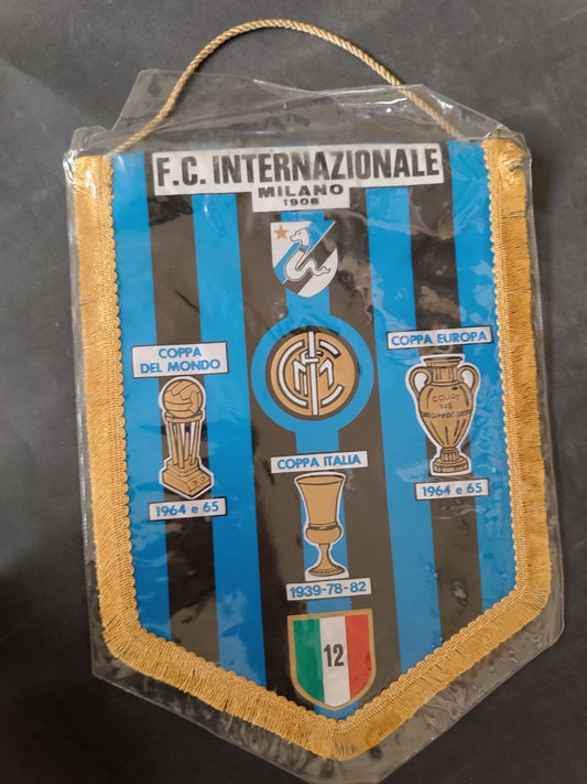 gagliardetto fanion pennant Internazionale fc milano  1908 anni 80 con busta