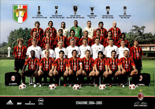 cartolina postcard calcio MILAN 2004-2005 (sponsor)