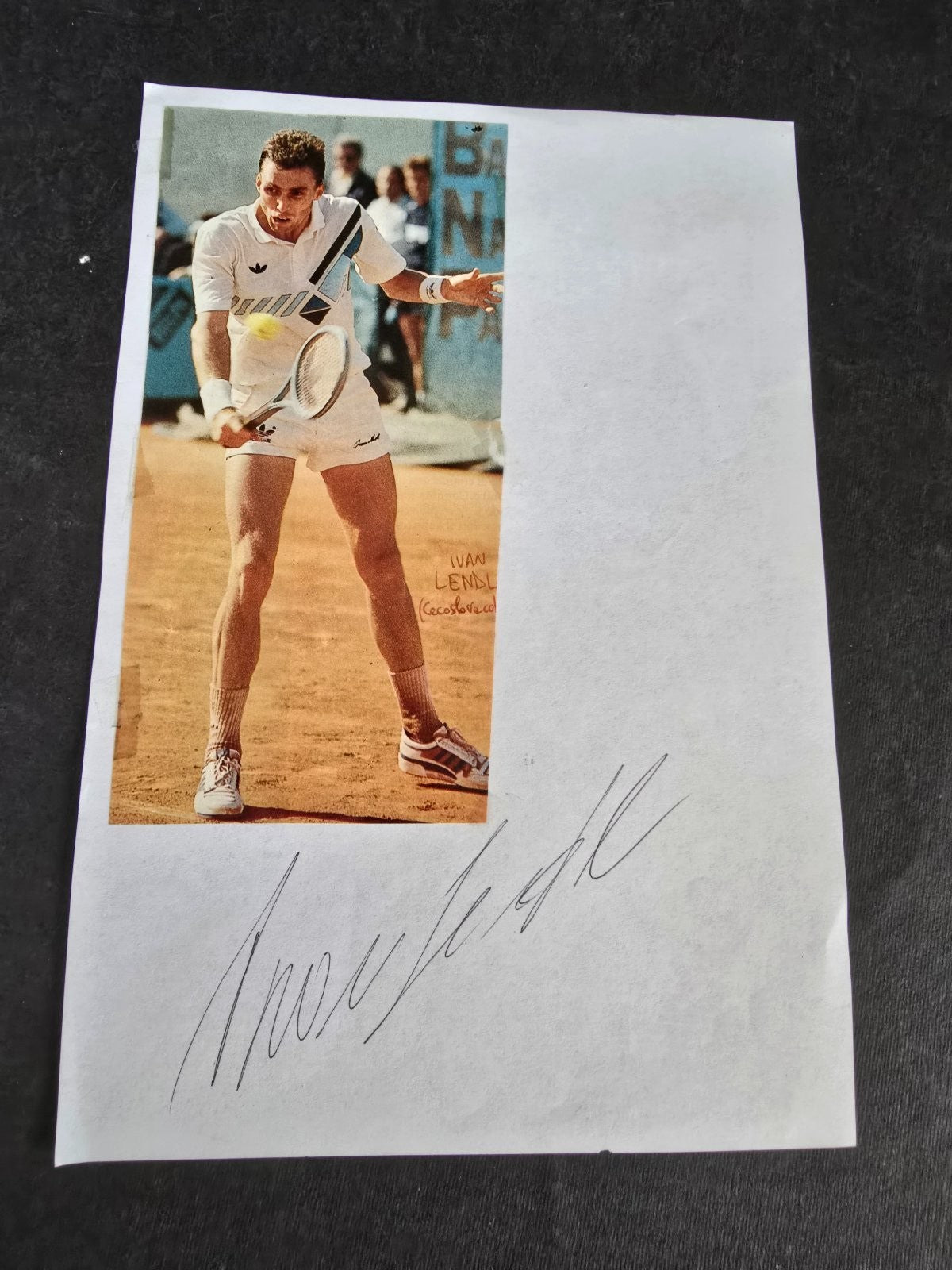 Autografo autograph originale su foglietto Ivan Lendl tennis