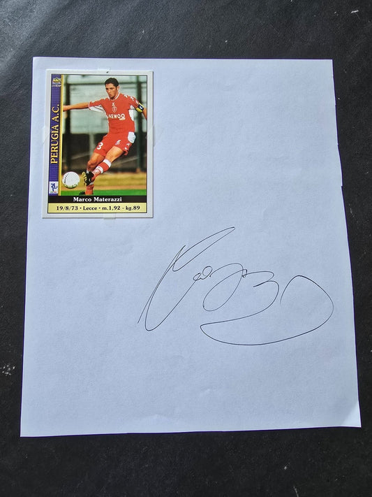 Autografo autograph originale su foglietto Marco Materazzi