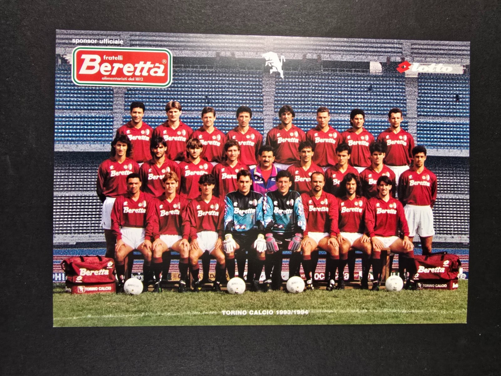 cartolina ufficiale TORINO CALCIO 1993/9 Lotto Beretta autografi stampati