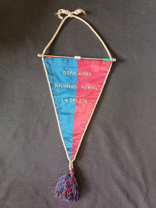 Gagliardetto Pennant Dopolavoro Dipendenti Marina La Spezia Italia Vintage