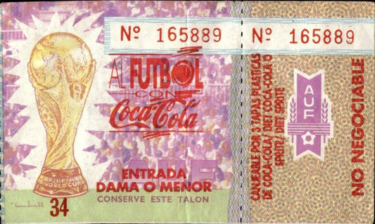 biglietto stadio AL FUTBOL CON COCA COLA N 165889