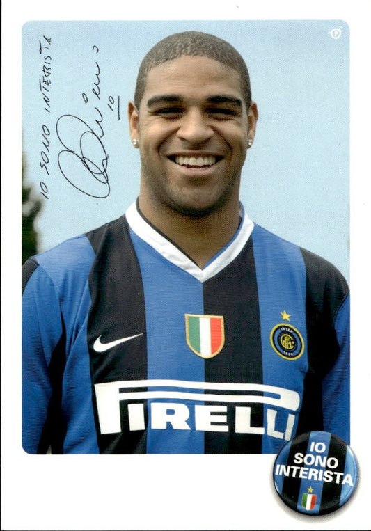 Cartolina calciatore Inter Adriano Leite Ribeiro con autografo stampato