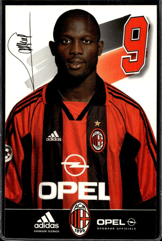 cartolina postcard Calcio Milan sponsor OPEL  George Weah
