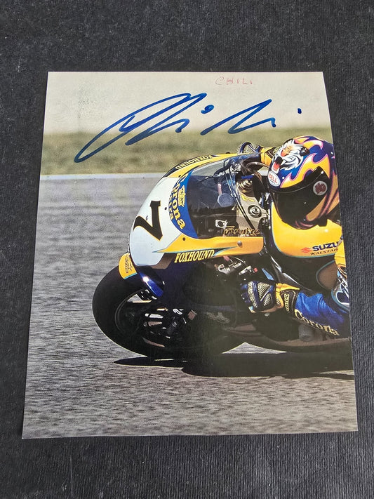 Autografo autograph originale su foglietto  Pierfrancesco Chili motociclismo