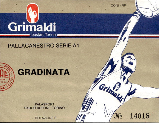 Biglietto stadio PALLACANESTRO Serie A1 Parco Ruffini Torino n 14018