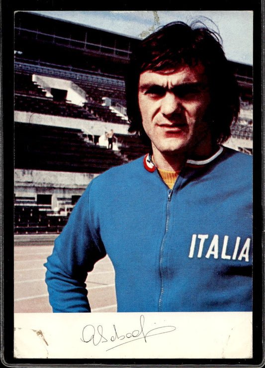 Cartolina Sabatini con autografo stampato pubblicitario Munari