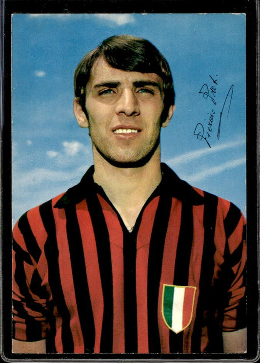 Cartolina Pierino Prati Milan con autografo stampato ufficio Stampa Milan
