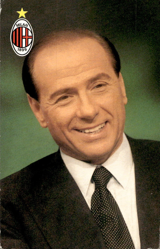 cartolina calciatori Berlusconi Milan calcio
