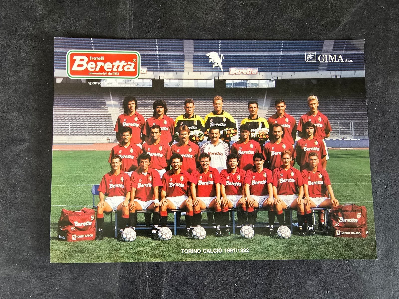 Cartolina Autografi stampati Torino Calcio 1991/92  ufficiale  Lotto Beretta