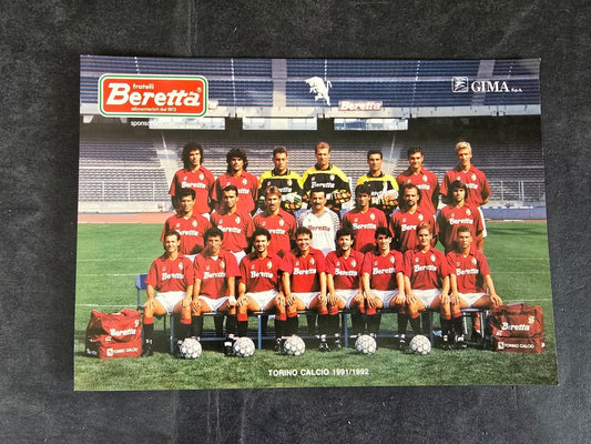Cartolina Autografi stampati Torino Calcio 1991/92  ufficiale  Lotto Beretta