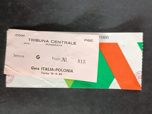 biglietto ITALIA - POLONIA - posto 2027 - 1980