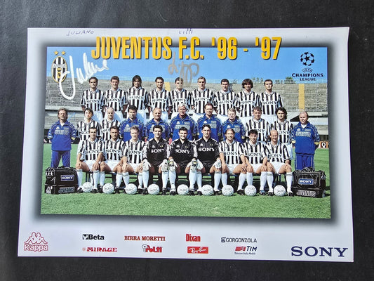 Autografo autograph originale Cartolina Ufficiale Juventus JULIANO E LIPPI