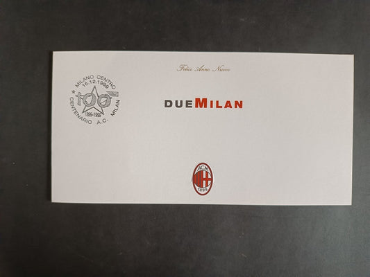 biglietto AUGURI NATALE MILAN AC 1999 - con timbro del centenario