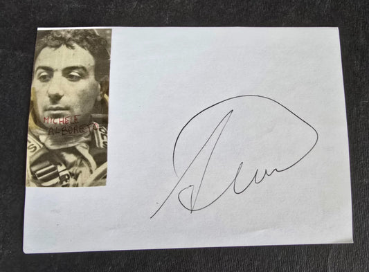 Autografo autograph originale su foglietto  Michele Alboreto automobilismo