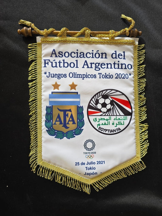 Gagliardetto pennant banderin Argentina Vs Egitto x TOKIO 2020 olimpic FUTBOL R