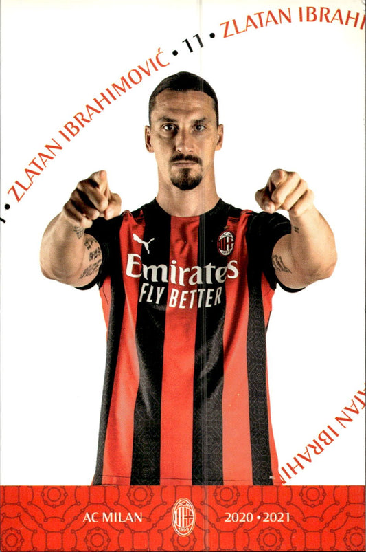 cartolina postcard Calcio Milan 2020/21 - Zlatan Ibrahimovic