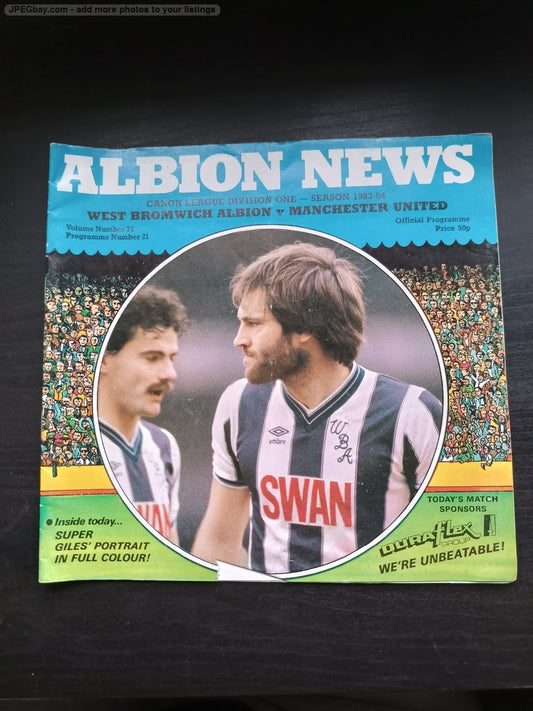 programma calcio West Bromwich Albion V Manchester United 1983/84