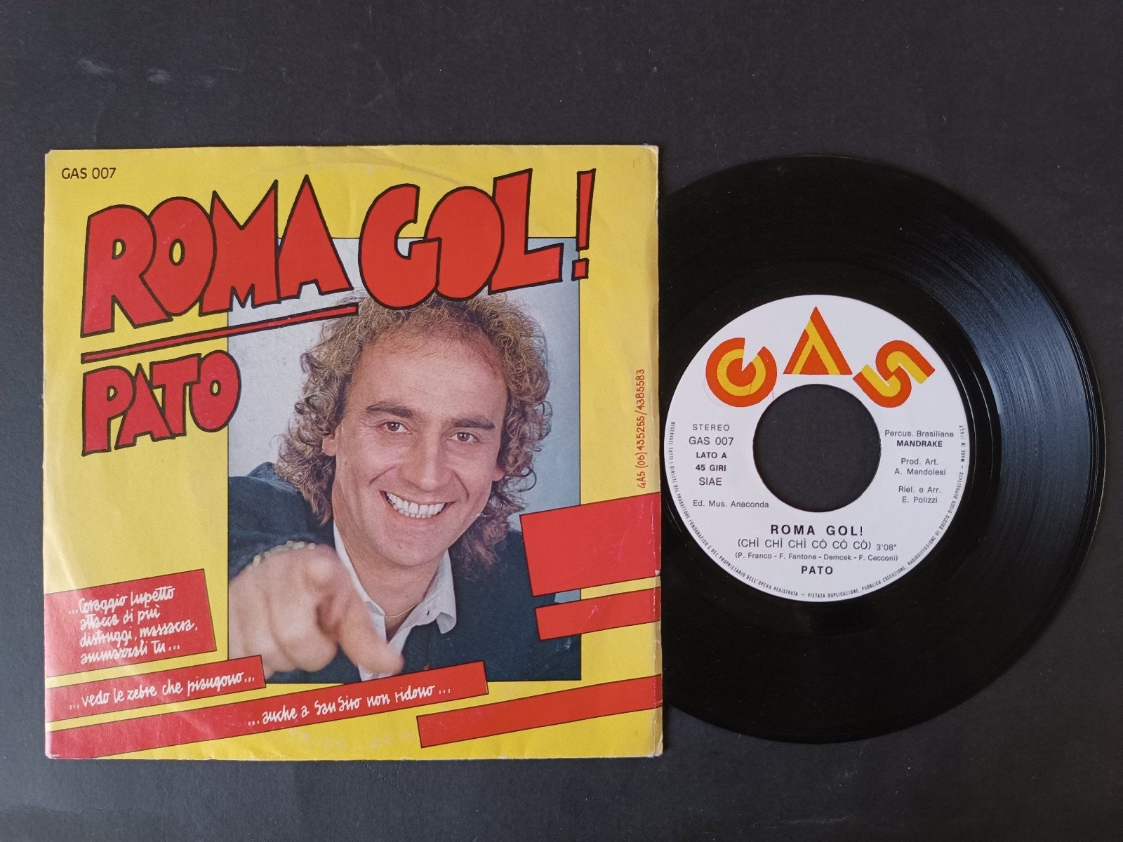 Vinile 45 giri ROMA GOL Pato