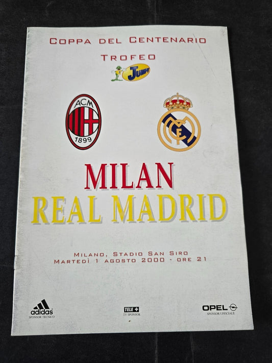 programma Originale Milan Real Madrid  2000  Coppa del Centeneario