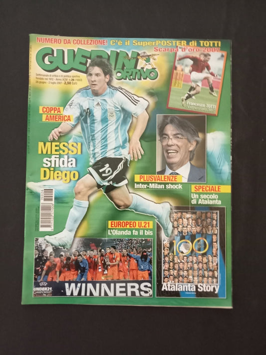 rivista GUERIN SPORTIVO anno 2007 numero 26 - Messi (con poster)