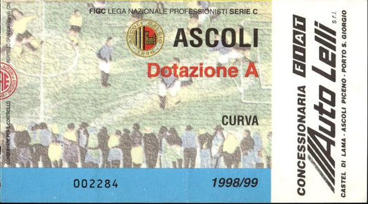 biglietto stadio ASCOLI CALCIO 1998/99