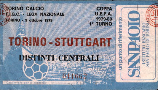 Biglietto stadio Torino-Stuttgart 1979-80 Coppa Uefa n 011662