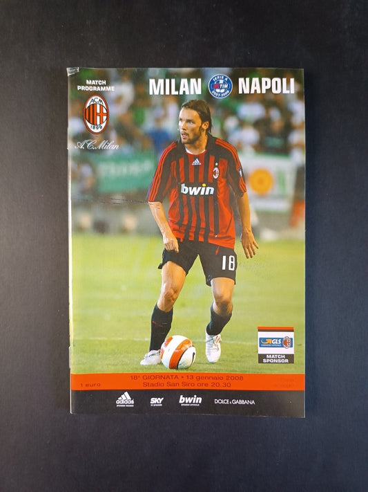 Programma originale 4/01/2008 Milan Napoli campionato serie A