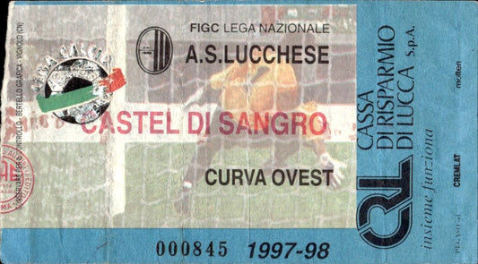 biglietto stadio A.S LUCCHESE - CASTEL DI SANGRO 1997/98