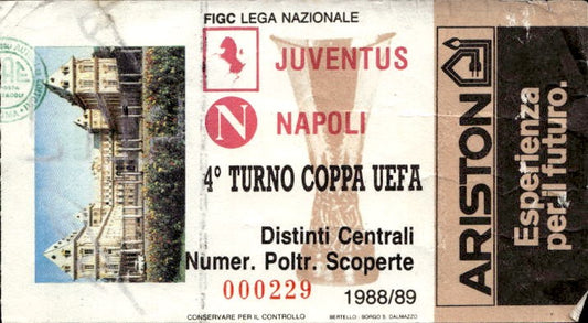 Biglietto stadio Juventus-Napoli 1988/89 Coppa Uefa n 000229