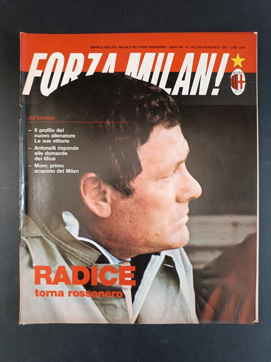rivista FORZA MILAN - Milan Clubs - anno 1981 n 7-8 Radice
