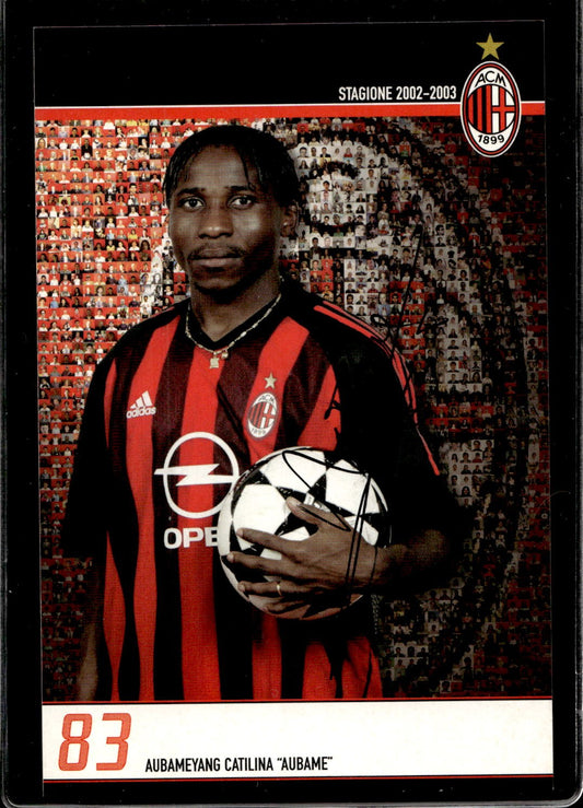 cartolina postcard Calcio Milan con Autografo 2002/03  - Aubame