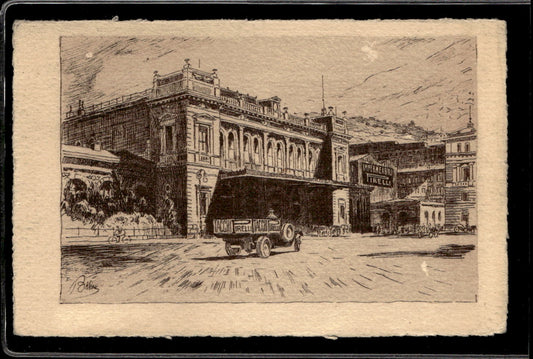 cartolina postcard Pirelli Trieste Stazione Centrale 1926