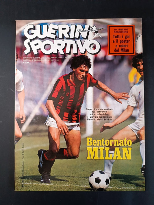 Rivista GUERIN SPORTIVO n 25 - 1981 inserto Film Campionato - poster Milan