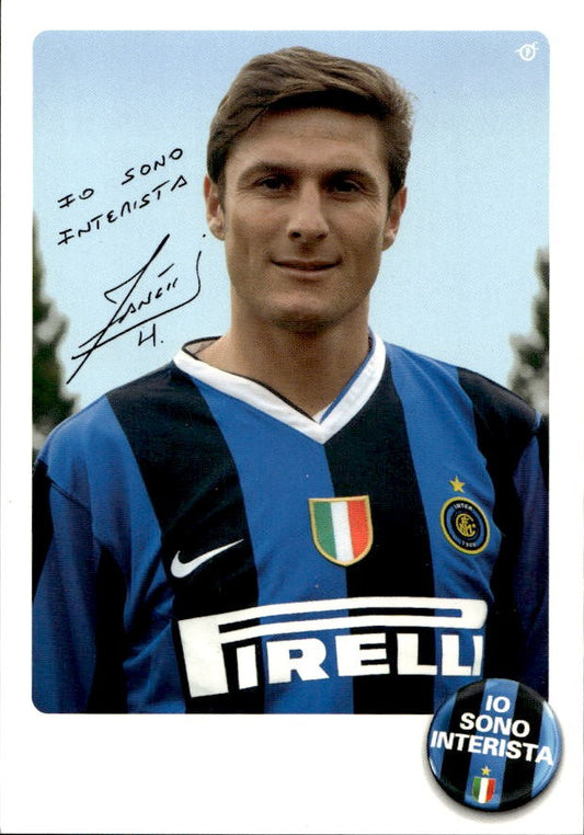 Cartolina calciatore Inter Javier Zanetti con autografo stampato