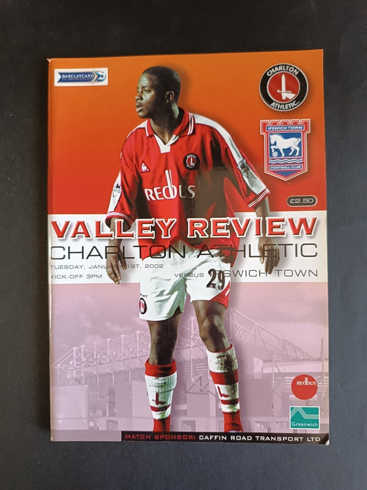 programma calcio Charlton Athletic vs Ipswich Town 2002