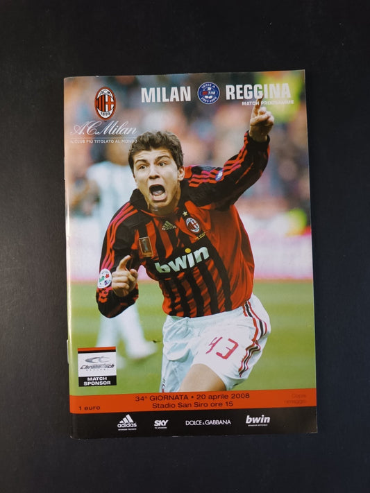 Programma originale  20/04/2008 Milan Reggina campionato serie A