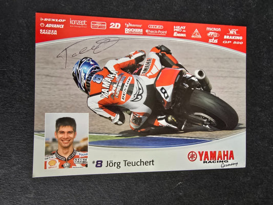 Autografo autograph originale su cartolina motogp  J�rg Teuchert Yamaha