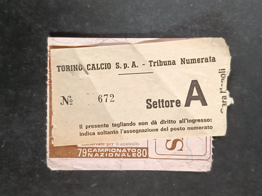 biglietto TORINO- NAPOLI  posto 000043 - 1979-80