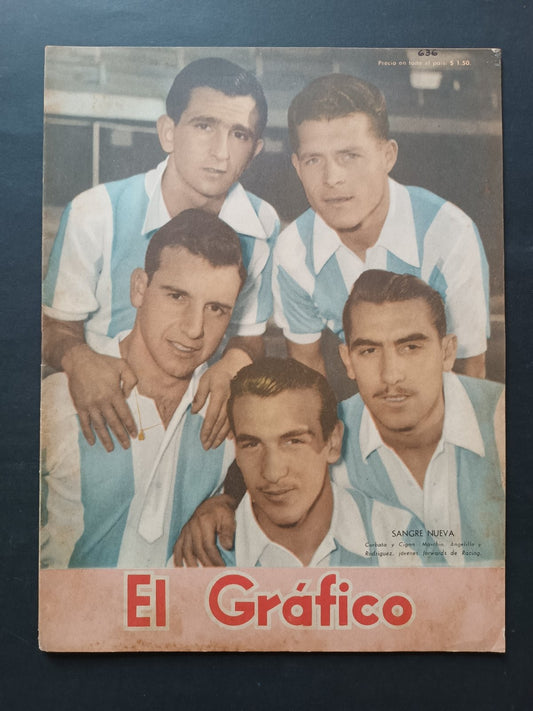 Rivista EL GRAFICO numero 1876  anno 1955 - Corbata, Maschio, Angelillo, Cigna