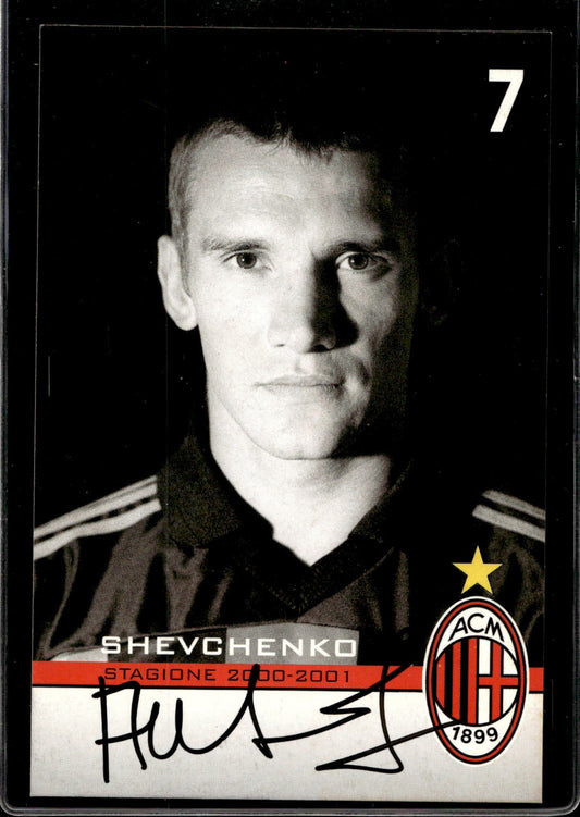 cartolina postcard Calcio Milan con Autografo 2000/2001.  - Shevchenko (8