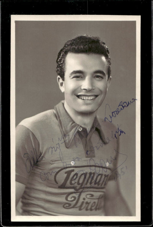 Fotografia Adolfo Leoni con autografo e dedica ciclismo